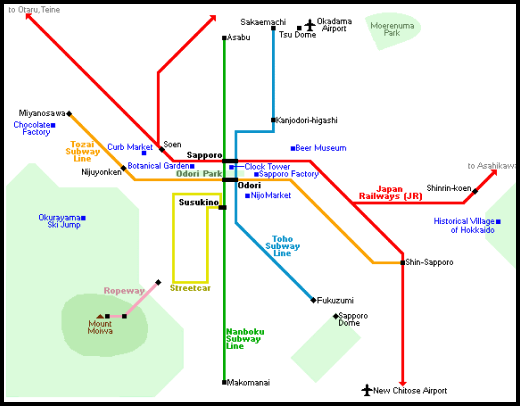 Map of Susukino, Sapporo